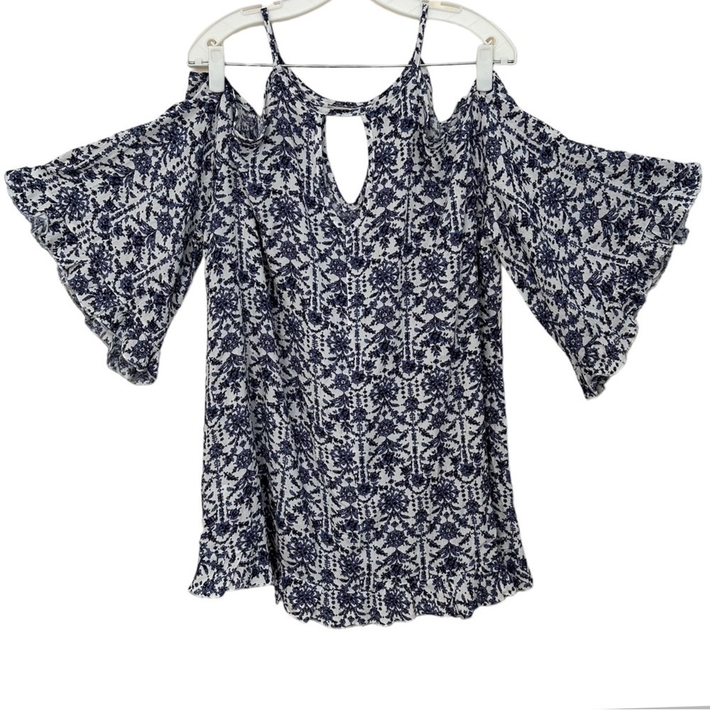 Weekend Suzanne Betro Shirt Blue & White Size 1X